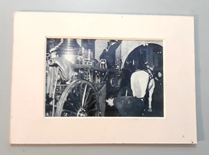 Small Cabinet Photo of Horse Drawn Steamer Coal Fired Pump Cleveland Station 26 - Picture 1 of 9