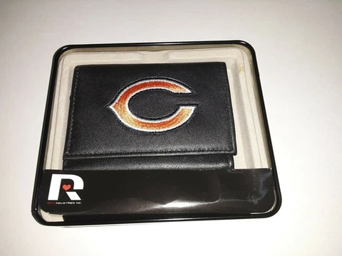 Chicago Bears NFL Embroidered Leather Tri-fold Wallet Cover