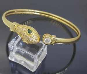 18K Gold Filled Stunning Italian Python 18ct GF Open Bangle 6cm - Picture 1 of 8