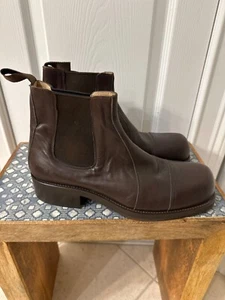 Vero Cuoio Black Leather Chelsea Boots Men Size 12 US, Made In Italy - Picture 1 of 4