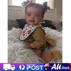 Newborn Real Lifelike Cute Girl Toddler Gifts Black Reborn Baby Doll 3D Soft 24 - Picture 1 of 3