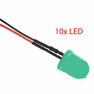 10x LED 10mm VERDE 4,8 - 12 Voltios Listo Soldado Iluminación para Tu Barco RC-CAR - Imagen 1 de 1