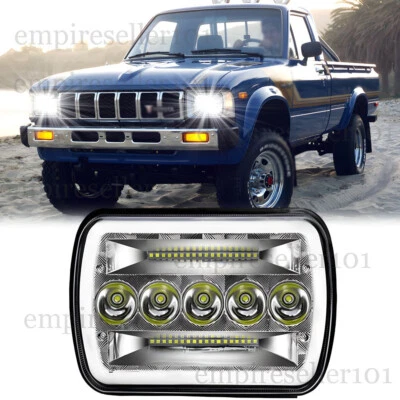 Faro LED cuadrado de haz alto/bajo DRL para camioneta Toyota 1982-1997 7x6" Foto 1 de 4