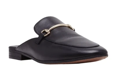 Steve Madden Galilea Mujer Cuero Mocasín Mules Slides, Negro Talla 7.5 NUEVO Foto 1 de 4