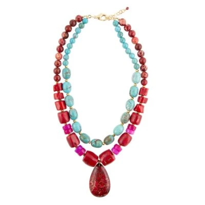 Mija Magenta Jasper Statement Necklace - Imagem 1 de 3