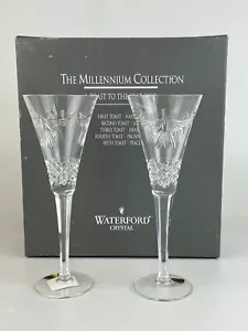 Waterford Crystal PEACE The Millennium coppia flauti da tostare in scatola - Foto 1 di 3