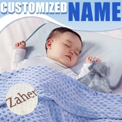 Personalized Customized Name Baby Thermal Blanket Doudou Blanket for Baby gifts Foto 1 de 4