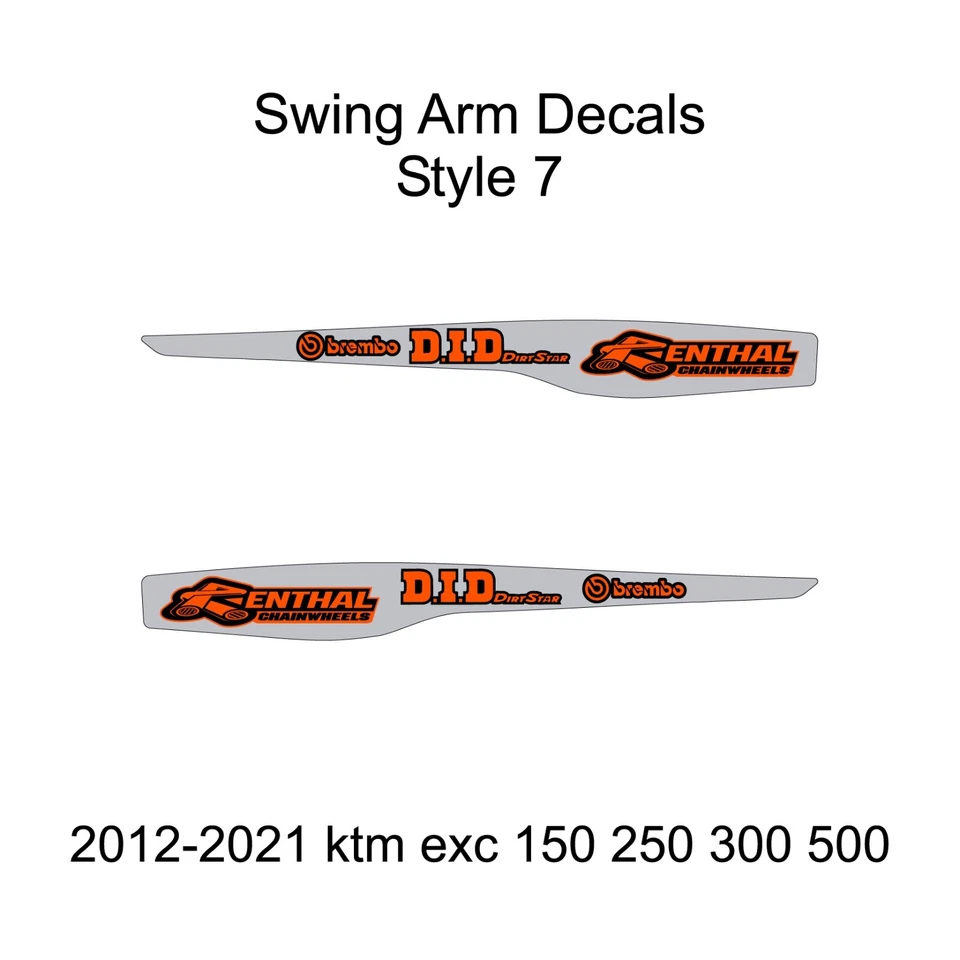 2012-2021 KTM EXC 150-500 Swing Arm Decals Style 7 Free Shipping!!! - Image 1 of 1