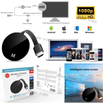 ADAPTADOR PANTALLA ESPEJO HDMI INALÁMBRICO WIFI PARA 1080P TV MIRACAST DONGLE Foto 1 de 4