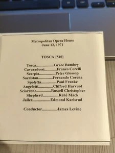 LIve Recorded Opera CD -1573 Tosca 1971 Bumbry Corelli Glossop corena Franke - Picture 1 of 1