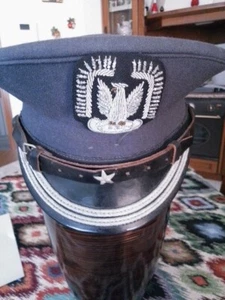 Berretto Ufficiale Aeronautica Polacca Vintage Anni 70 80 Grigio Militare - Foto 1 di 3