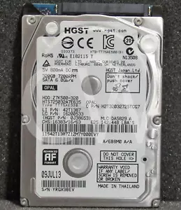 HTS725032A7E635 0J38653 HGST 320GB 7.2K RPM 6Gb/s 2.5" SATA LAPTOP Hard Drive - Picture 1 of 4