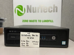 HP Elitedesk 800 G2 SFF Core i5-6500 3.2GHz 16GB/500GB HDD DVD/RW LINUX PC - Picture 1 of 9