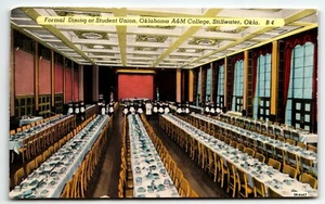 Postcard Oklahoma A&M College Former Dining Student Union Stillwater OK PM 1953 - Picture 1 of 2