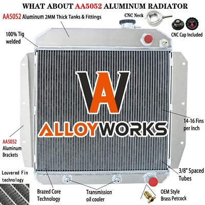 4 Row Radiator Fit 1955-59 Chevrolet Truck 3500 3200 3800 Pickup LS Engine Swap Foto 1 de 4