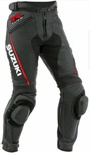 SUZUKI GSXR Motorrad Lederhose Rennen Biker Lederhose Männer Leder Bikerhose 50 - Picture 1 of 2