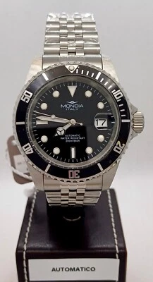 Mondia Madison Diver Mi786-SsBk-Bk-Gb,Acciaio Inossidabile,20ATM,Corona a Vite - Immagine 1 di 4