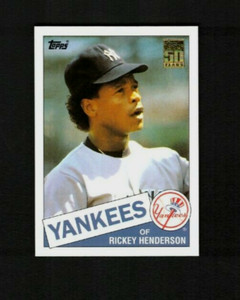2001 Topps Traded #T113 - RICKEY HENDERSON  1985 Reprint #49T - NEW YORK YANKEES