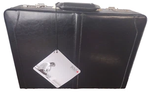 NEW SOLO Leather Case 15" Laptop Briefcase Hardsided Lock Travel Carry On Office - Picture 1 of 22