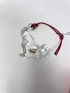 Vintage Kosta Boda Kristall Weihnachtsmann auf Schlitten Weihnachtsschmuck Glas Schwedisch - Bild 1 von 6