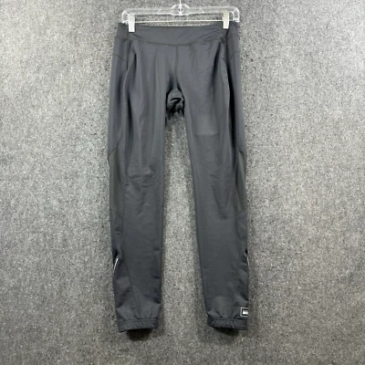 Leggings cooperativos REI para mujer medianos negros cremallera al tobillo ciclismo correr Foto 1 de 4