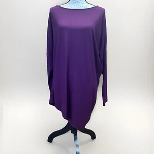 Betabrand Kiley Asymmetrical Hem Tunic Purple 3/4 Sleeve Blouse Women’s Size XL - Picture 1 of 9
