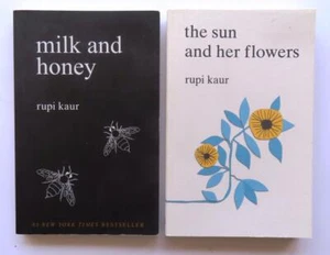 2x Poetry Books by Rupi Kaur Milk and Honey - The Sun and Her Flowers PB - Imagen 1 de 8