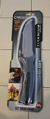 NEW Sealed Camillus 9.5" Titanium Bonded Drop Point Hunter Fixed 4.5"Blade Knife - Image 1 of 4