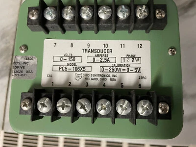 Transductor OHIO SEMITRONIC PC5-106X5, 0-250w / 0-5Vdc, NUEVO Foto 1 de 4