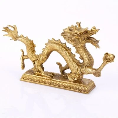 Pêndulo dragão bronze cobre sorte 12 cm de comprimento doze zodíacos decoração para casa Feng Shui - Imagem 1 de 4