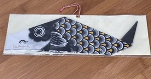 Japanisches schwarzes Koi Fisch Taschentuch Origami Baumwolle hergestellt in Japan Baumwolle Vintage - Bild 1 von 6