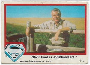 SUPERMAN THE MOVIE 1978 Topps Trading Card #11 Glenn Ford as Jonathan Kent - Picture 1 of 2