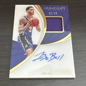 LONZO BALL 2018-19 IMMACULATE COLLECTION GAME WORN JERSEY PATCH AUTO #6/35 - Picture 1 of 3