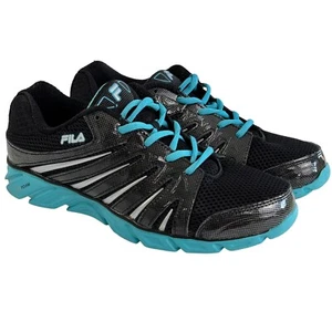 Fila Swyft Cool Max Women's 9.5W Running Shoes Black Turquoise Lightweight - Picture 1 of 11