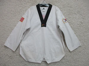 VINTAGE Adidas Taekwondo Gi 3 (170cm) White US Korea Flag Martial Arts Gym Mens - Picture 1 of 12