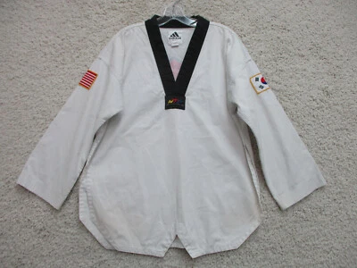 Adidas Taekwondo Gi 3 (170 cm) Blanco Bandera de Estados Unidos Corea Artes Marciales Gimnasio Para Hombres DE COLECCIÓN Foto 1 de 4