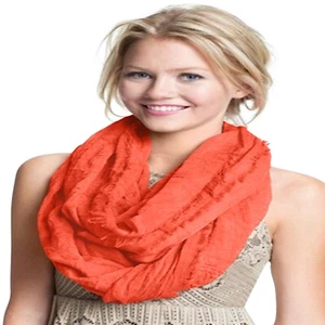 CJ Apparel Orange Mobius Infinity Scarf Seconds Snood Cowl Tube Round Shawl NEW - Foto 1 di 10