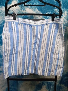 Tommy Hilfiger Blue & White Stripes Linen Skirt Size 8 - Picture 1 of 6