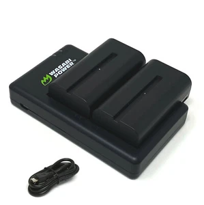Wasabi Power Battery (2-Pack) and USB-C Dual Charger for Sony NP-F330, NP-F530, - Picture 1 of 4
