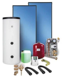 Solaranlage Paket Warmwasser Flachkollektoren 10,04m² Solarspeicher 500 l Solar - Bild 1 von 5