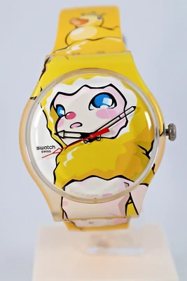 PADRÕES LIMITADOS SWISS SWATCH SUOZ113 DUCKY BRIGADE Por Hiroyuki Matsuura Novo - Imagem 1 de 4