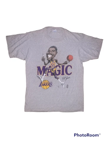 vintage 90s los angeles lakers magic johnson single stitch tee Cover