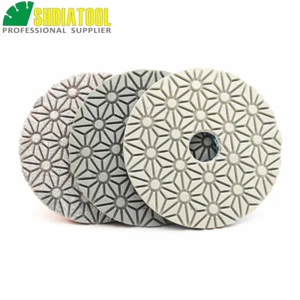 Discos de molienda de lijado de unión de resina de diamante de 100 mm/4" 3 pasos almohadillas de pulido húmedas - Imagen 1 de 11
