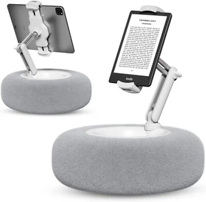 Versatile Adjustable Pillow Stand for Kindle/Tablets with Cozy Snack Bowl - Grey - Picture 1 of 8