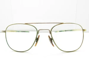 AMERICAN OPTICAL AO AVIATOR EYEGLASSES FRAMES pilot engineer 52-20-140 98526 - Picture 1 of 9