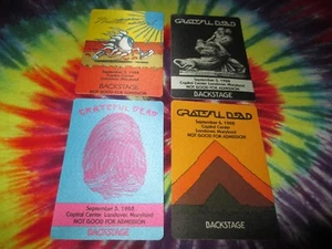 GRATEFUL DEAD BACKSTAGE PASS LANDOVER MARYLAND CAPITOL CENTER 9/2,3,5,6/88 1988 - Picture 1 of 3