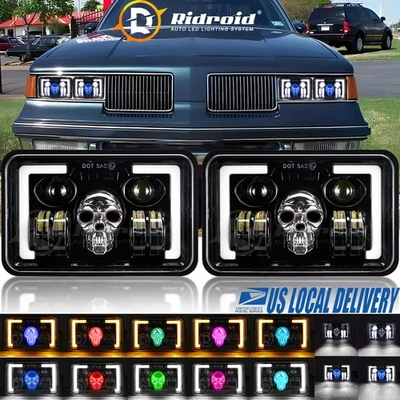 Pair For 1980 - 1988 Oldsmobile Cutlass Supreme 4x6" Led Headlights Hi/Lo Beam - Image 1 of 4
