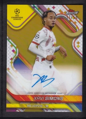 2025 XAVI SIMONS 11/50 AUTO TOPPS FINEST UEFA CHAMPIONS LEAGUE AUTOGRAPHS - Image 1 of 2