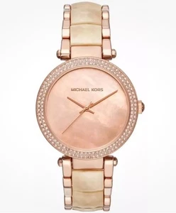 Michael Kors Parker Rose Gold & Pink Crystal Dial Ladies Bracelet Watch MK6492 - Picture 1 of 5