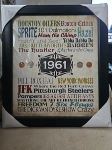 American Coin Treasures A Year In Time Celebration Wall Frame Collection 1961 - Picture 1 of 2